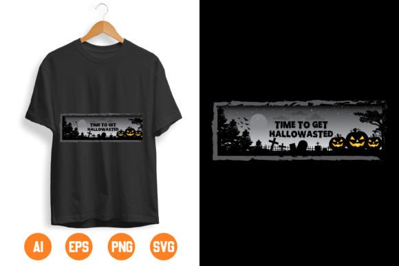 HalloweenT-Shirt Design-14: Time to Get Hallowasted with This Spooky Asset