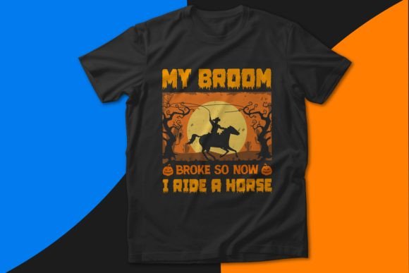 Ride Into the Season with This Witty Halloween Vector T-Shirt Design