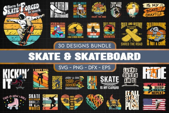 Skate & Skateboarding Design Bundle: Fuel Your Creative Projects