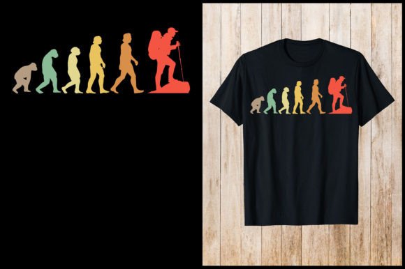 Unleash the Trail: The Evolution Hiking Retro T-Shirt Design